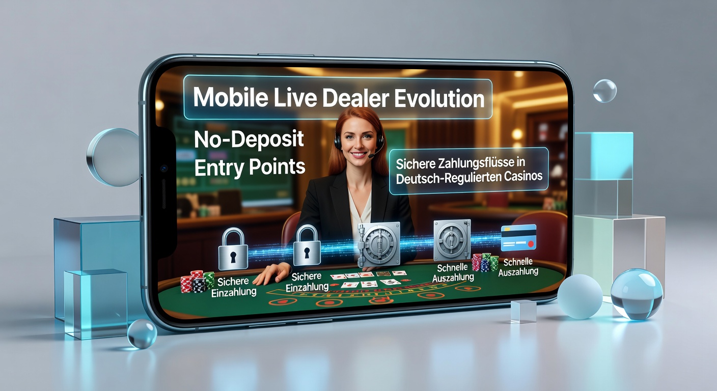 Smartphone mit Live-Dealer-Roulette-Tisch in Echtzeit, umgeben von sicheren Zahlungssymbolen und deutschen Regulierungslogos