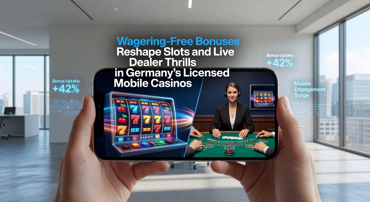 Visuelle Darstellung von wettfreien Boni, die Slots und Live-Dealer-Spiele in mobilen Casinos beleben, mit Symbolen für schnelle Gewinne und lizenzierte Plattformen